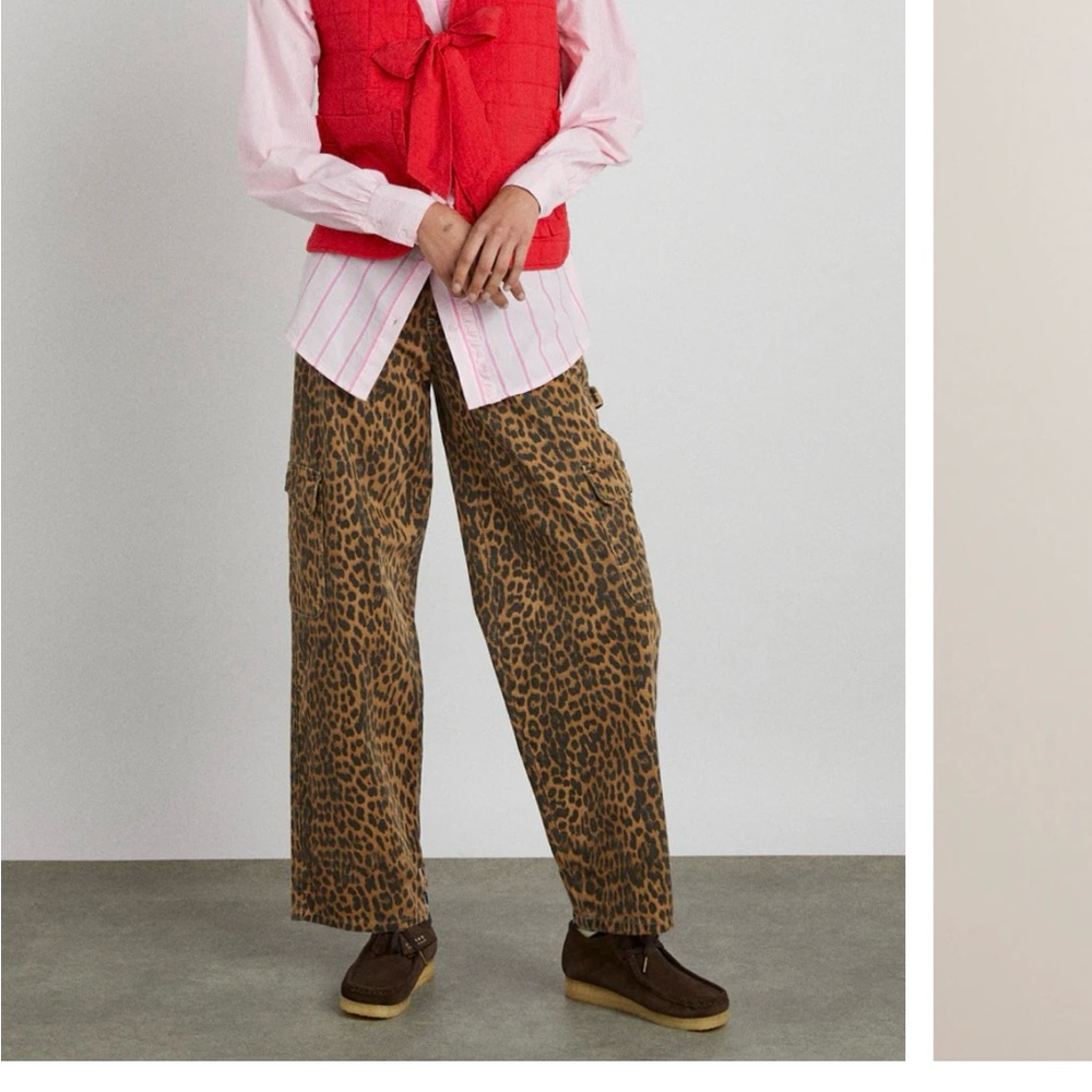 Damson Madder Leopard Cargo Jeans